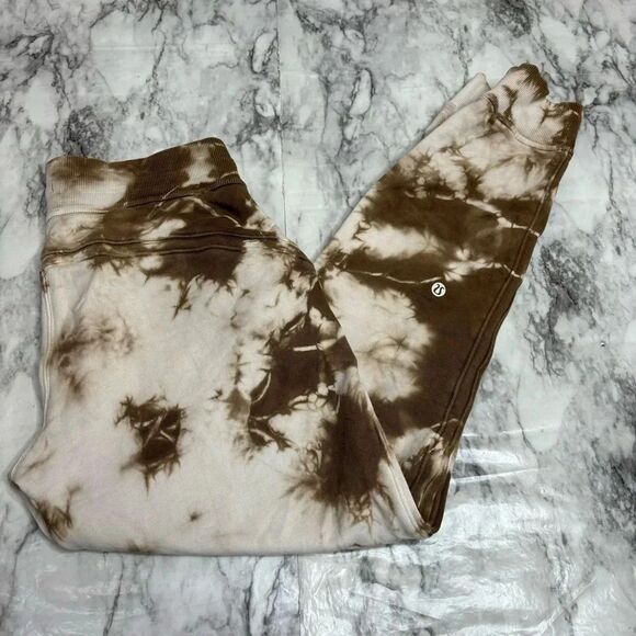 Lululemon Warm Down Joggers Sweatpants Earth Dye size 4 tan brown - Picture 2 of 9